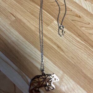 Origami Polar Bear Necklace